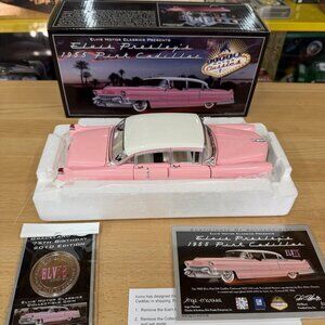 1955 Pink Cadillac Diecast Car Elvis Motor Classics Fleetwood S60 1:24 New Open